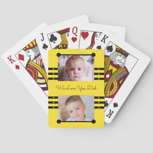 私たちは黄色の黒い写真の名前であなたのパパを愛している トランプ (裏面)