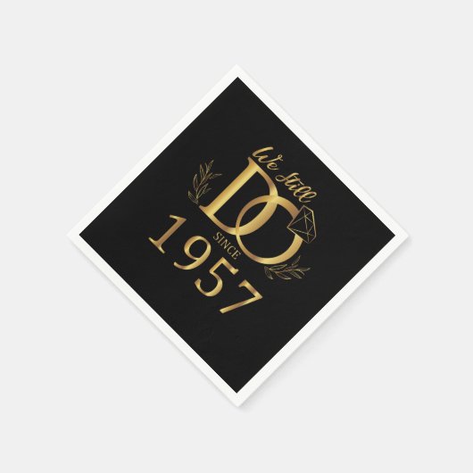 私たちは1957年の結婚記念日結婚以来まだ続いている スタンダードカクテルナプキン (角)