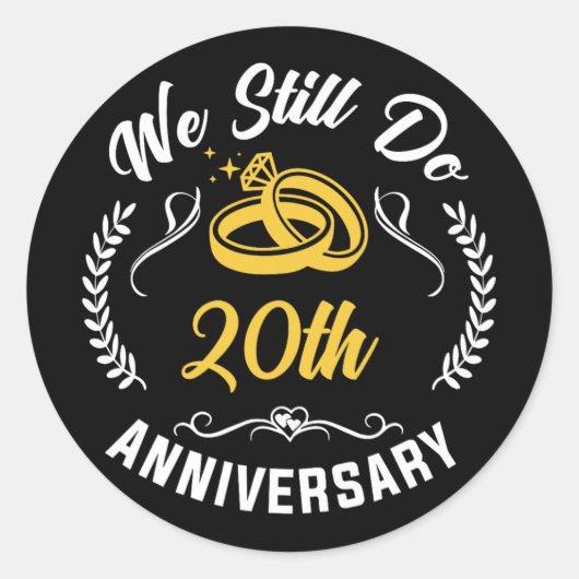 私たちは20thのカップルAに合わせて20年結婚を続ける ラウンドシール (正面)