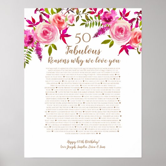 私たちは50と私たちのお母さんのための素晴らしい誕生日のギフト ポスター (正面)