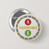 私たちは53%の納税者です 缶バッジ (正面&裏面)