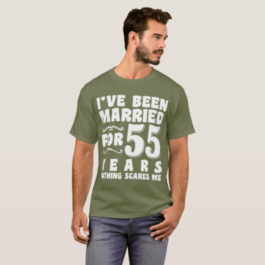 私たちは55年間結婚してるんだよ 夫婦 楽しいね Tシャツ (正面フル)