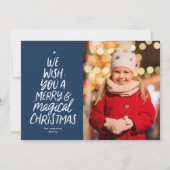 私たちは、あなたメリーと魔法のクリスマス海軍の写真を望む シーズンカード (正面)
