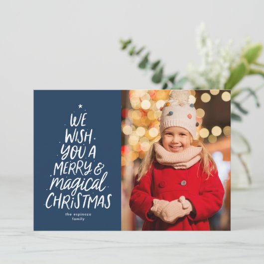 私たちは、あなたメリーと魔法のクリスマス海軍の写真を望む シーズンカード (スタンド正面)