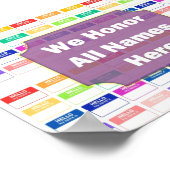 私たちは、すべての名前の多様性と公平のポスターを尊重する ポスター (角)