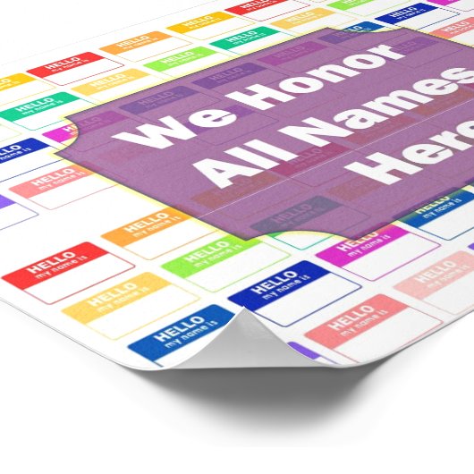 私たちは、すべての名前の多様性と公平のポスターを尊重する ポスター (角)