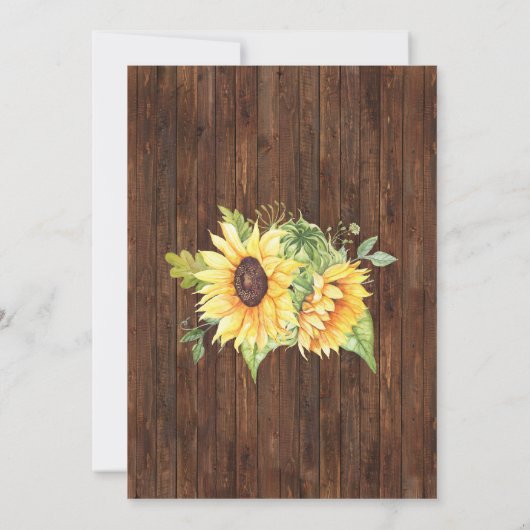 私たちは、サンフラワーの田舎結婚式にシャワーを浴びるbbqカップルをする 招待状 (裏面)