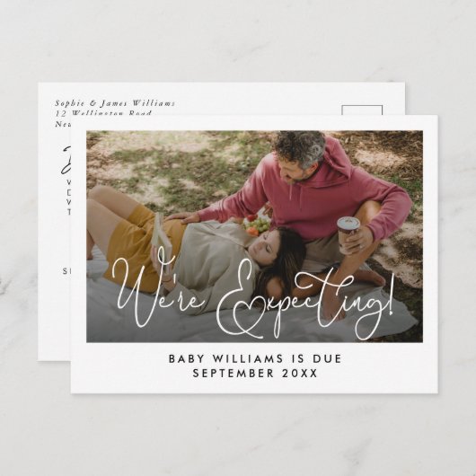 私たちは、写真の妊娠を期待している 案内ポストカード (正面/裏面)