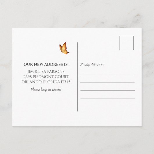 私たちは、夏の花と蝶を動かした ポストカード (裏面)