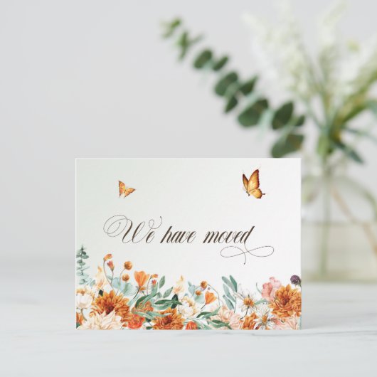 私たちは、夏の花と蝶を動かした ポストカード (スタンド正面)