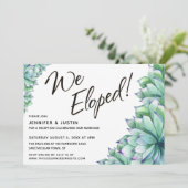 私たちは 水彩の多肉植物と共に 秘密結婚式を挙げた 招待状 (スタンド正面)