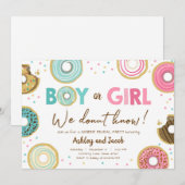 私たちは、男の子か女の子の性を明らかにするパーティーコードを知る 招待状 (正面/裏面)