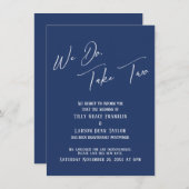 私たちは、2つ取る:遅延結婚の海軍カード 招待状 (正面/裏面)