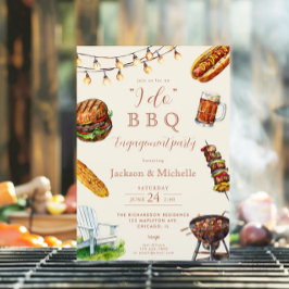 私たちはBBQバーベキューエンゲージメントパーティーをします 招待状