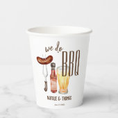 私たちはBBQバーベキュー ブライダルシャワー カップルシャワーをします 紙コップ (裏面)