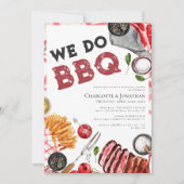 私たちはBBQ水色リハーサルディナーをする 招待状 (正面)