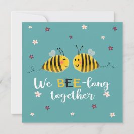 私たちはBEE-long一緒にミツバチと花バレンタイン カード