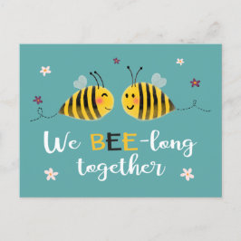 私たちはBEE-long一緒にミツバチと花バレンタイン シーズンポストカード