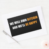 私たちはBitcoinを所有し、幸せになる:おもしろい Crypto 長方形シール (封筒)