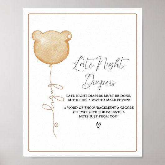 私たちはBrownBalloon夜遅くのおむつを待つことができる ポスター (正面)