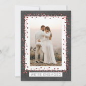 私たちはBurlap婚約したハートフォト婚約 招待状 (正面)