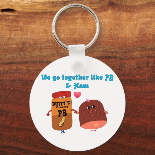 私たちはPJとハムのように一緒に行く キーホルダー (正面)