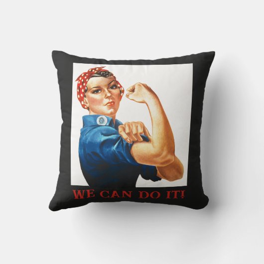 私たちはRiveter女性パワーWWIIをロージーそれを行うことができる クッション (裏面)