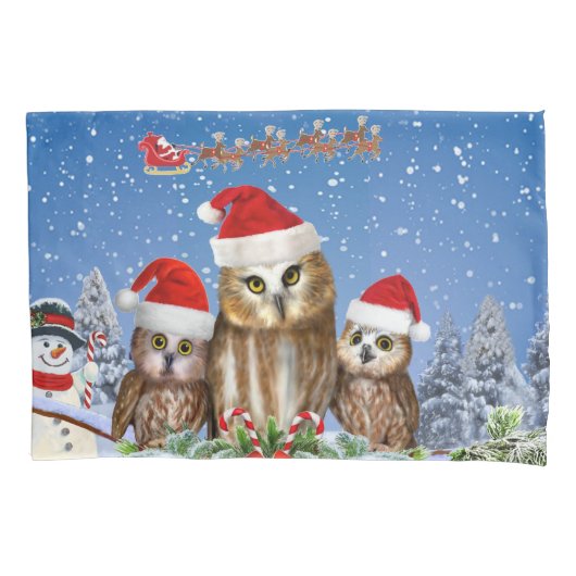 私たちふくろうからのメリークリスマス! 枕カバー (正面)