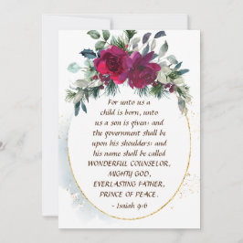 私たちへ子供はイザヤ生まれー9:6クリスマスフラット シーズンカード