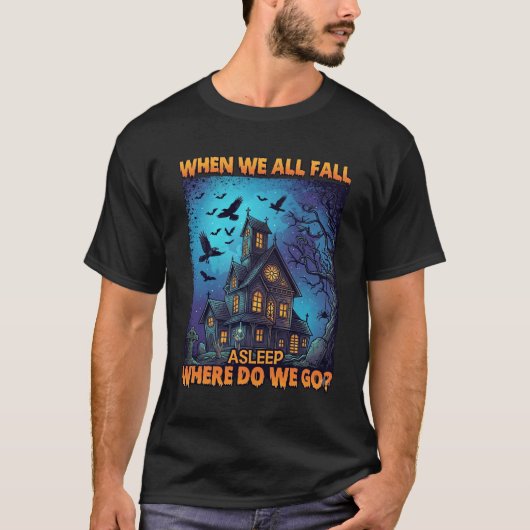 私たちみんな眠りに落ちたとき 幽霊屋敷 怖いワタリガラス Tシャツ (正面)