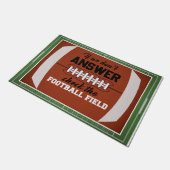 私たちもしはフットボールのフィールドの確認に答えない ドアマット (アングル)