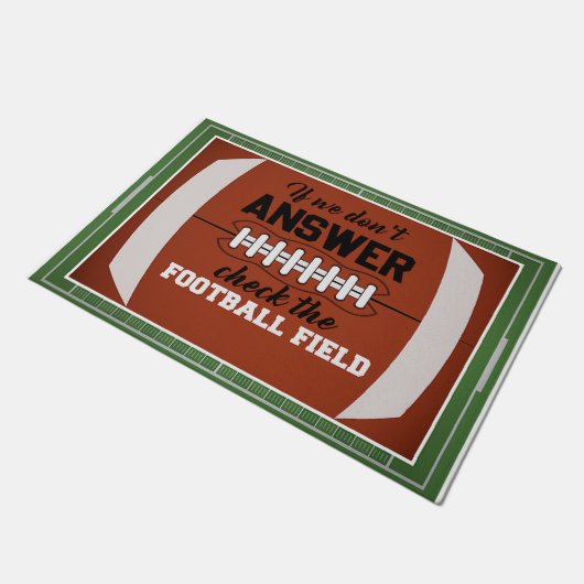 私たちもしはフットボールのフィールドの確認に答えない ドアマット (アングル)