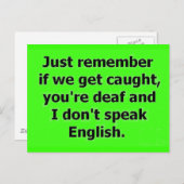 私たちもしは君が耳が聞こえないのを見つけ話る ポストカード (正面/裏面)