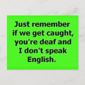 私たちもしは君が耳が聞こえないのを見つけ話る ポストカード (正面)