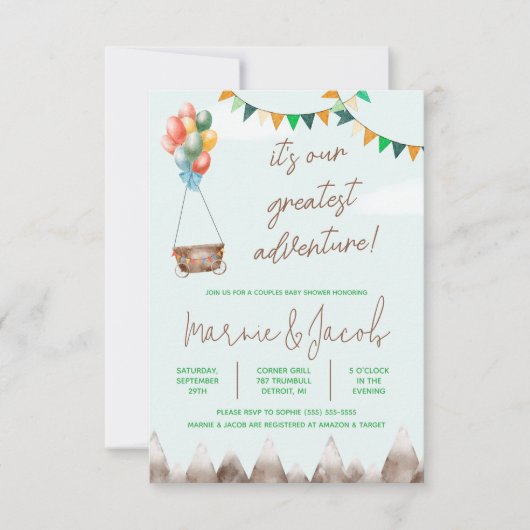 私たちもっとも偉大のアドバン男女兼用ベビーシャワー 招待状 (正面)