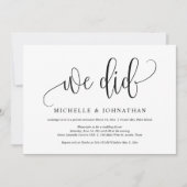 私たちも、結婚式の秘密の挙式パーティーのお祝い 招待状 (正面)