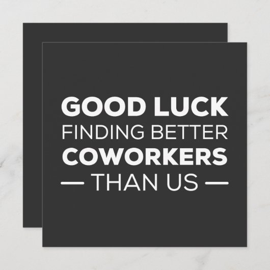 私たちより良い同僚を見つけることが幸運 招待状 (正面/裏面)