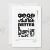 私たちより良い同僚を見つけるのが幸運だ! サンキューカード (正面)