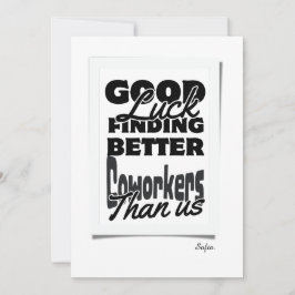 私たちより良い同僚を見つけるのが幸運だ! サンキューカード