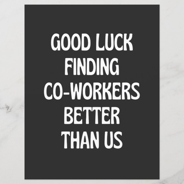 私たちより良い同僚を見つけるのが幸運 (正面)