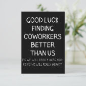 私たちより良い同僚を見つけるのが幸運 サンキューカード (スタンド正面)