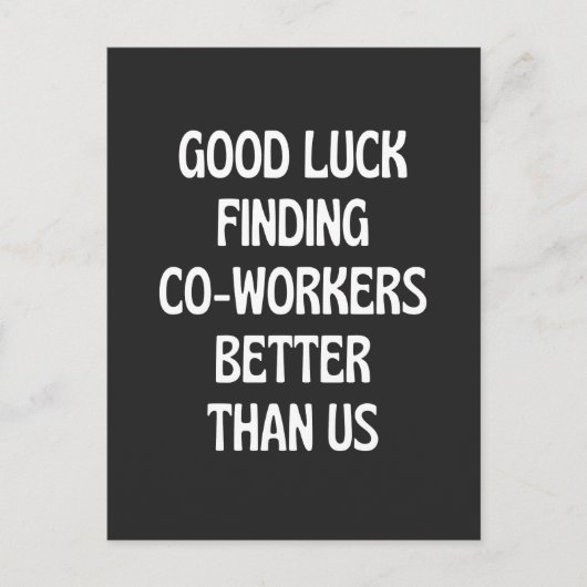 私たちより良い同僚を見つけるのが幸運 シーズンポストカード (正面)