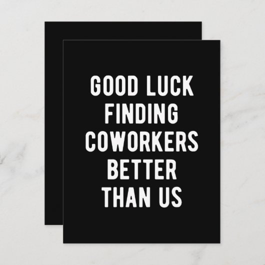 私たちより良い同僚を見つけるのが幸運 セーブザデート (正面/裏面)