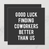 私たちより良い同僚を見つけるのが幸運 招待状 (正面/裏面)