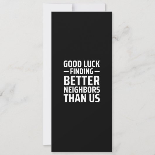 私たちより良い隣人を見つけるなんて、幸運を祈ってるよ シーズンカード (正面)