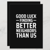 私たちより良い隣人を見つけるのに幸運だ セーブザデート (正面/裏面)