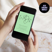 私たちらしく スクリプトQRコード セラドングリーン ウェディング 招待状