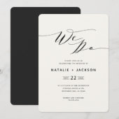 「私たちらしく」ネイビーブルーのスクリプトテキストがおしゃれな結婚式の招待状 案内状 (正面/裏面)