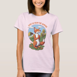 私たちを人間から救ってください - 祈るキツネ デザイン Tシャツ