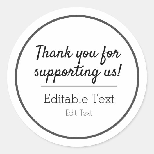 私たちを応援してくれてありがとう ステッカー (正面)